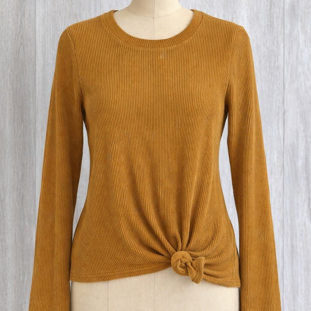 Madewell Texture & Thread Jacquard Knot-Front Top size Medium